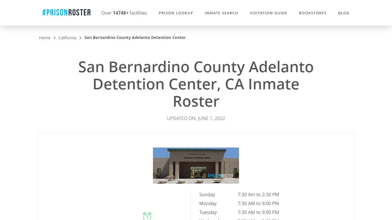 San Bernardino County Adelanto Detention Center, CA Inmate ...